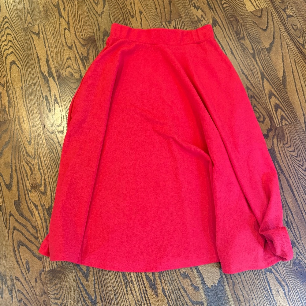 Flowy Red Midi Skirt